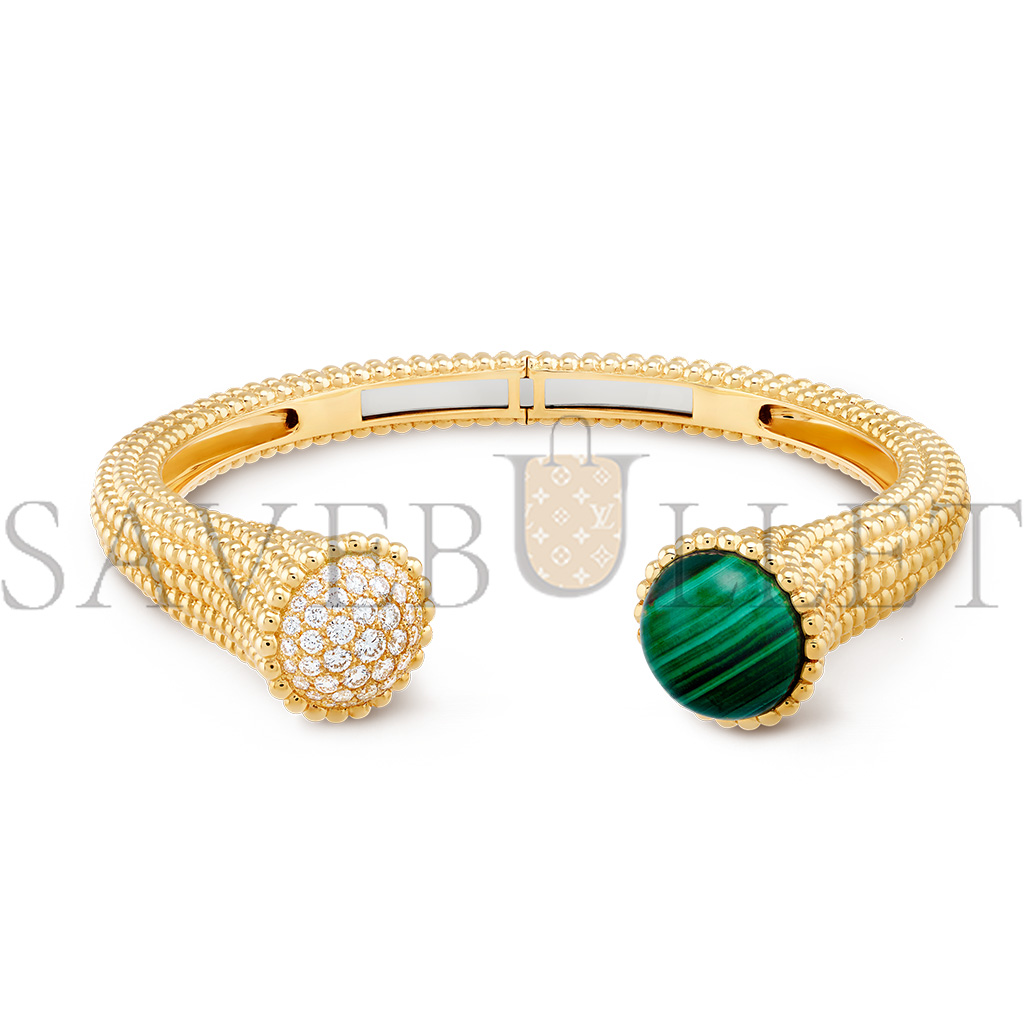 v*n cl*f arpels perlÉe couleurs bracelet, small model - yellow gold, Di*m*nd, malachite  vcarp27100